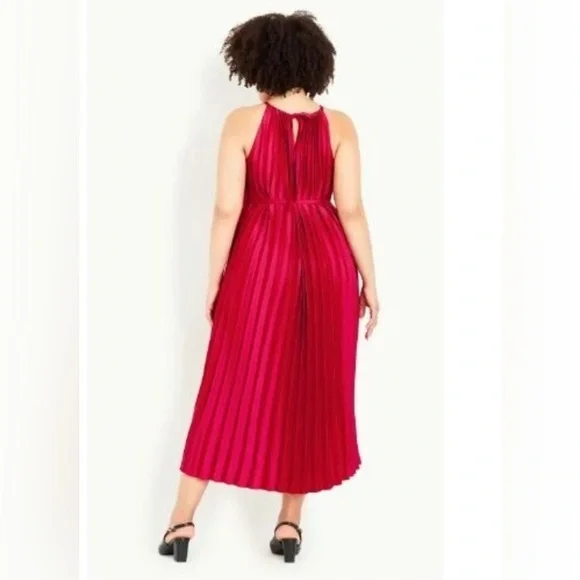 New EVANS Kimber Plain Maxi Dress merlot Size 30/32 Women - Picture 2 of 16